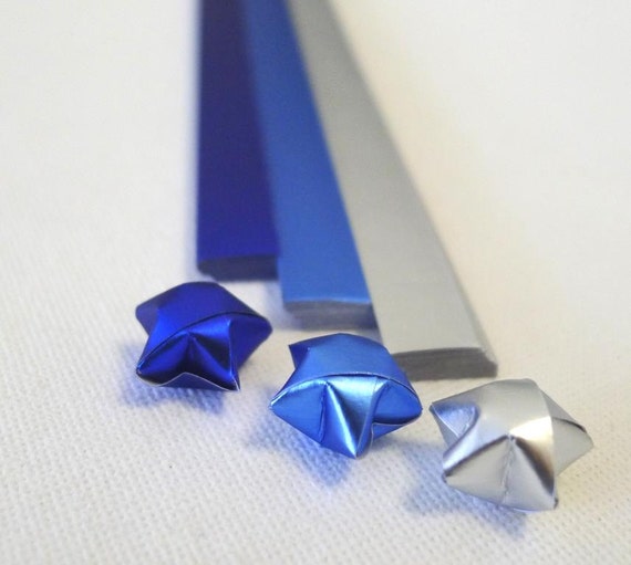 Frozen Blue and Silver Cool Shine Origami Lucky Star Paper Strips 3 Colors  90 Strips free Ship Worldwide for Order More Than USD35 