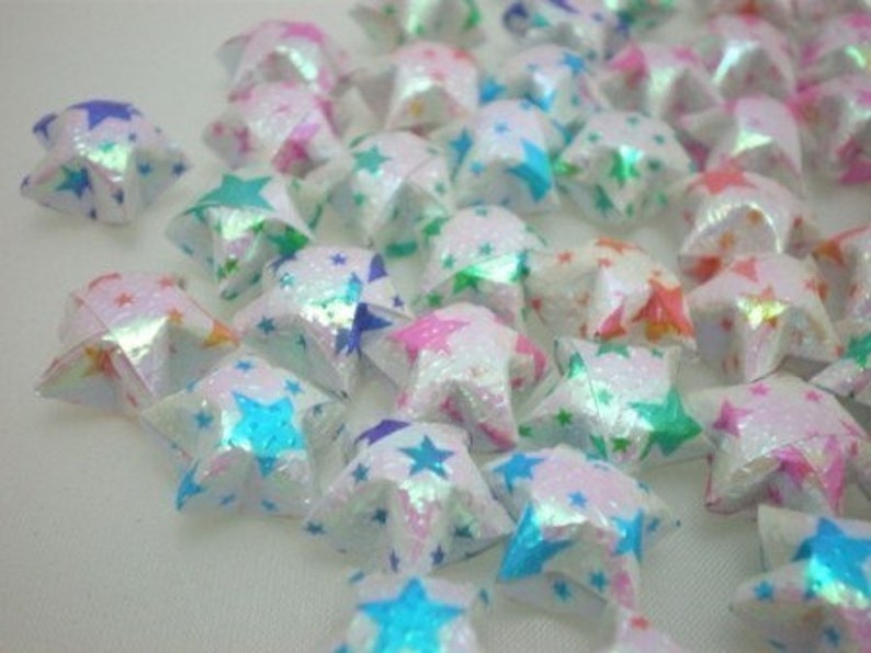 100 Starry Starry Night Pearlescent Origami Lucky Stars image 3
