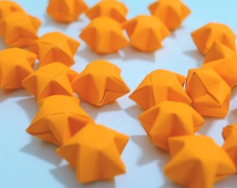 70 Bright Juicy Orange Flourescent Origami Lucky Stars - custom order available