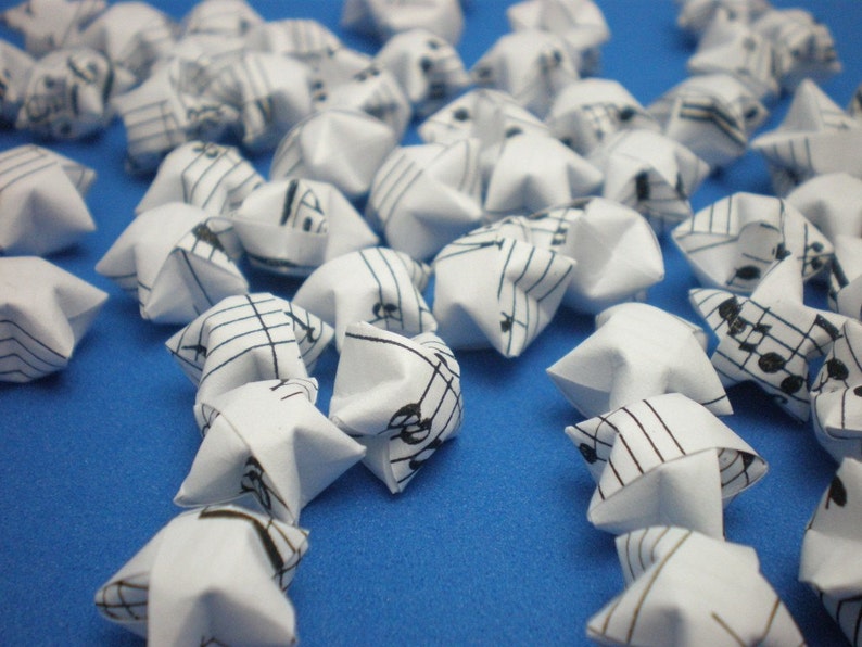 100 Musical Notes Manuscript Origami Lucky Stars USD35 Free Ship Worldwide image 2