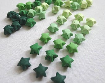 100 Dewy Green Gradient Origami Lucky Stars  (Free Ship worldwide for order more than USD35)