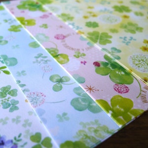 Lucky Clover - Paquete de papel Chiyogami diseñado a doble cara para origami japonés 20 hojas