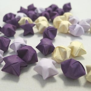 100 estrelas da sorte de origami de névoa roxa (envio gratuito para todo o mundo para pedidos acima de US$ 35)