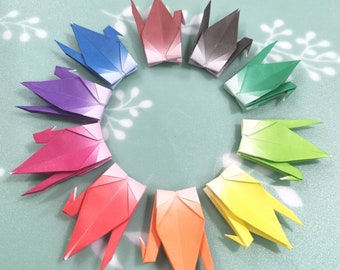 10 Gradient Traditional Japanese Origami Paper Cranes (USD35 Free Ship Worldwide*)