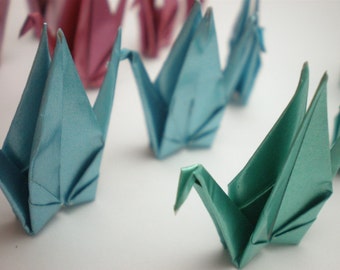 12 Cool Shine Traditional Japanese Origami Paper Cranes (USD35 Free Ship Worldwide*)