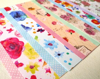 Spring Blooms -  Flower Double-sided Designed Chiyogami Paper Pack for Japanese Origami 24 sheets