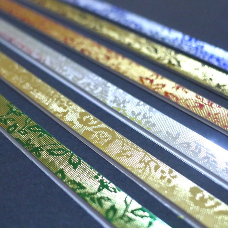 Origami Lucky Star Paper Strips pack of 50 strips Jewel Tone Metallic Embossed English Rose