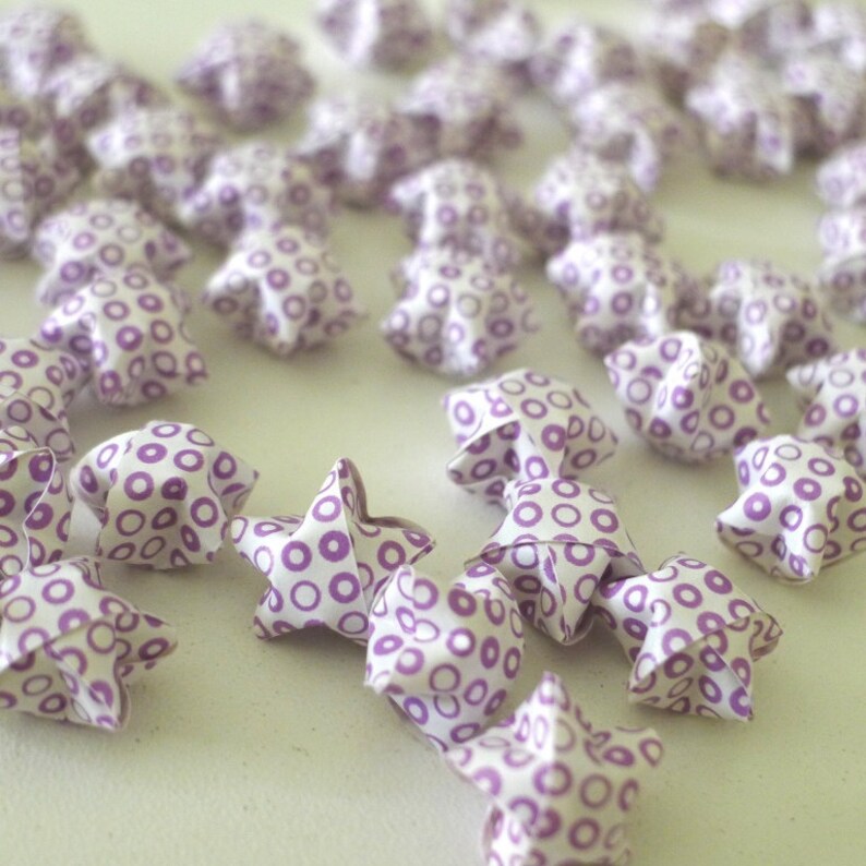 100 Dreamy Purple Polka Dots Origami Lucky Stars custom order available image 3