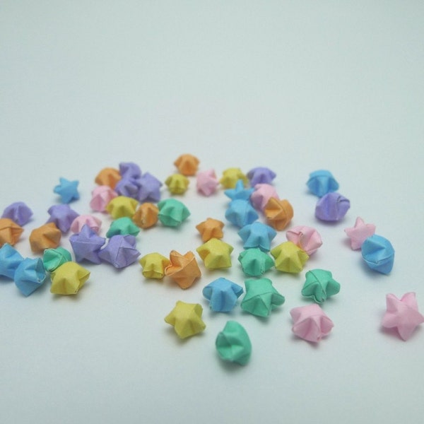 50 ULTRA mini - Baby Pastel Rainbow Miniature Origami Lucky Stars  (Free Ship worldwide for order more than USD35)
