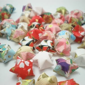 50 Washi Chiyogami Origami Lucky Stars made with Yuzen Paper Free Ship worldwide for order more than USD35 image 1