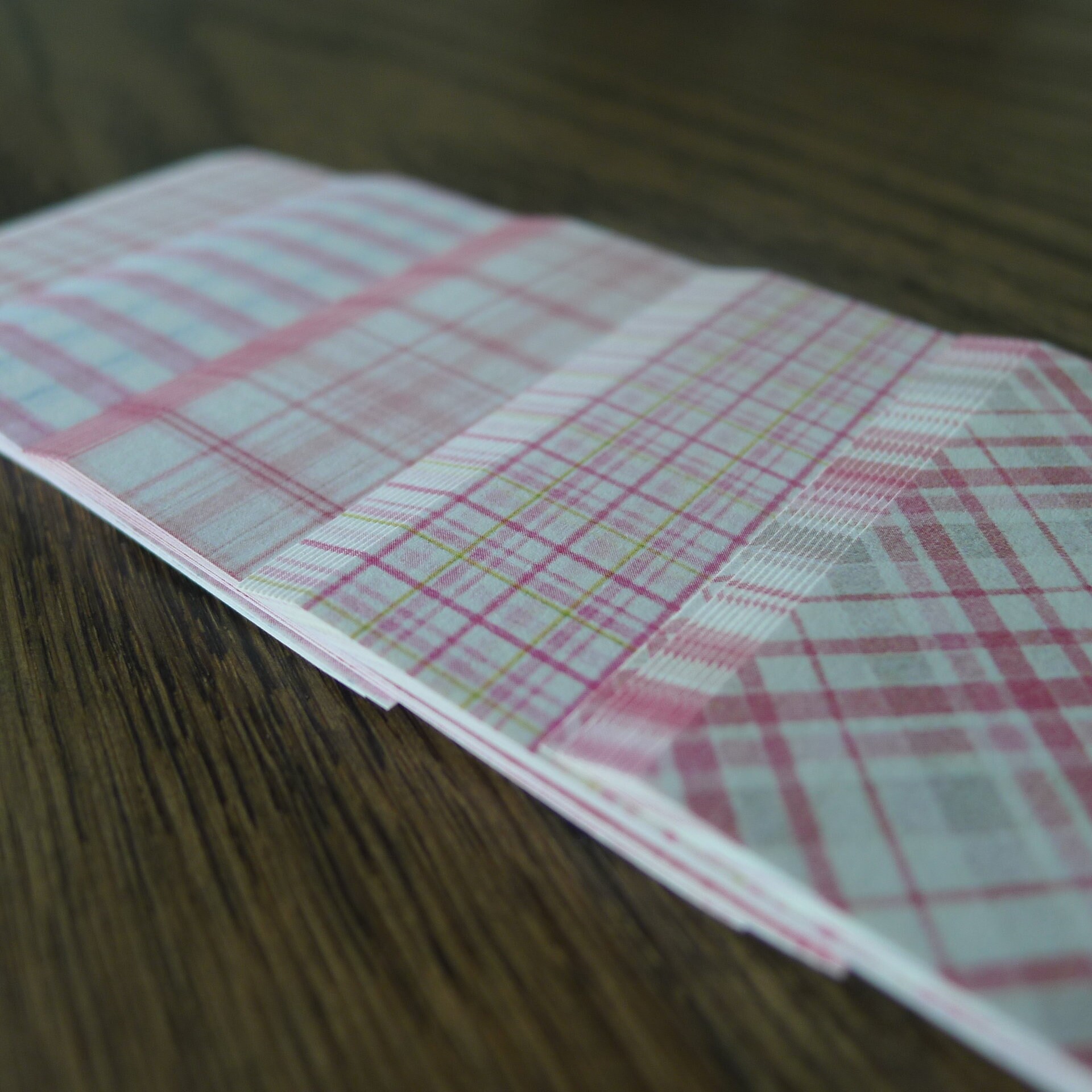 Soft Dreamy Pink Checkered Paper Pack for Origami Paper Crane Folding - 50 sheets (USD35 Free Ship Worldwide*)