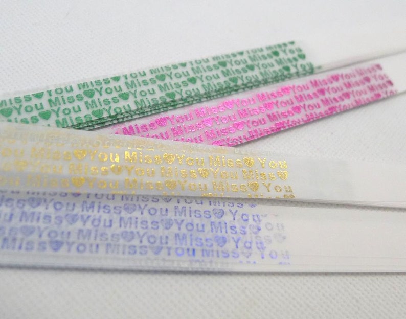 80-100 strips Metallic Jewel Tone Embossed Complete set of 4 Miss You /& Good Luck Vellum Origami Lucky Star Folding Paper