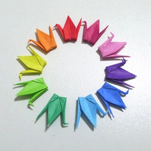 20 10 pairs Miniature Traditional Japanese Origami Paper Cranes image 1