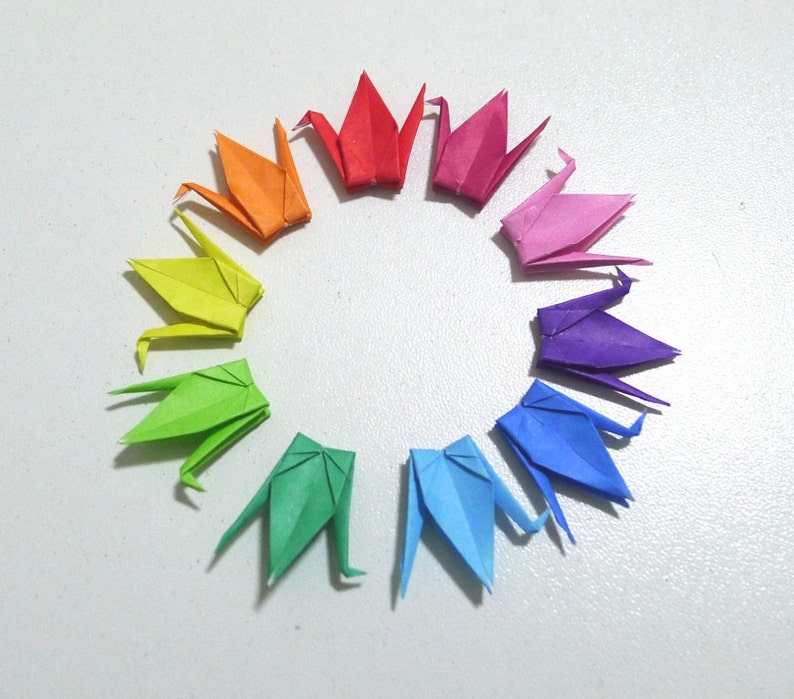 20 10 pairs Miniature Traditional Japanese Origami Paper Cranes image 1