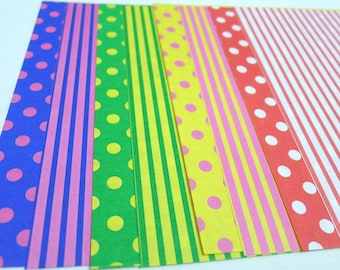 Pattern of Dots and Stripes - Double sided Paper Pack for Origami Paper raft - 40 sheets  (Free Ship worldwide for order more than USD35)