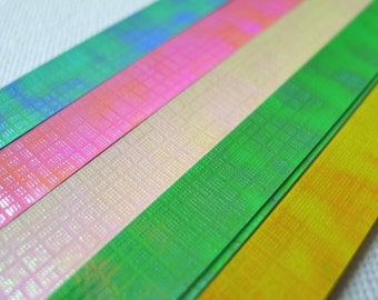 Hidden Treasures - Spring Hues Pearlescent Origami Lucky Star Paper Strips - flat pack of 55-60 strips