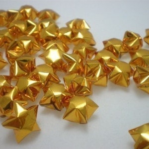 100 Sparkling Gold Origami Lucky Stars  (Free Ship worldwide for order more than USD35)