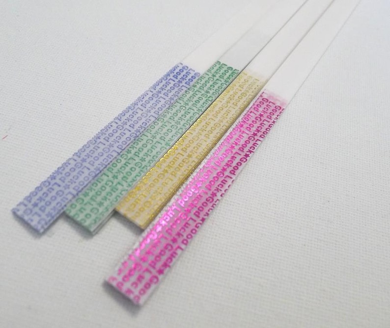 80-100 strips Metallic Jewel Tone Embossed Complete set of 4 Miss You /& Good Luck Vellum Origami Lucky Star Folding Paper