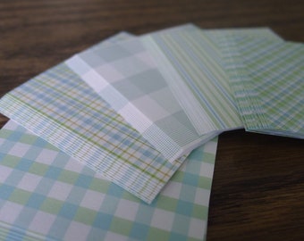 Soft Sage Green Checkered Paper Pack for Origami Paper Crane Folding - 50 sheets (USD35 Free Ship Worldwide*)