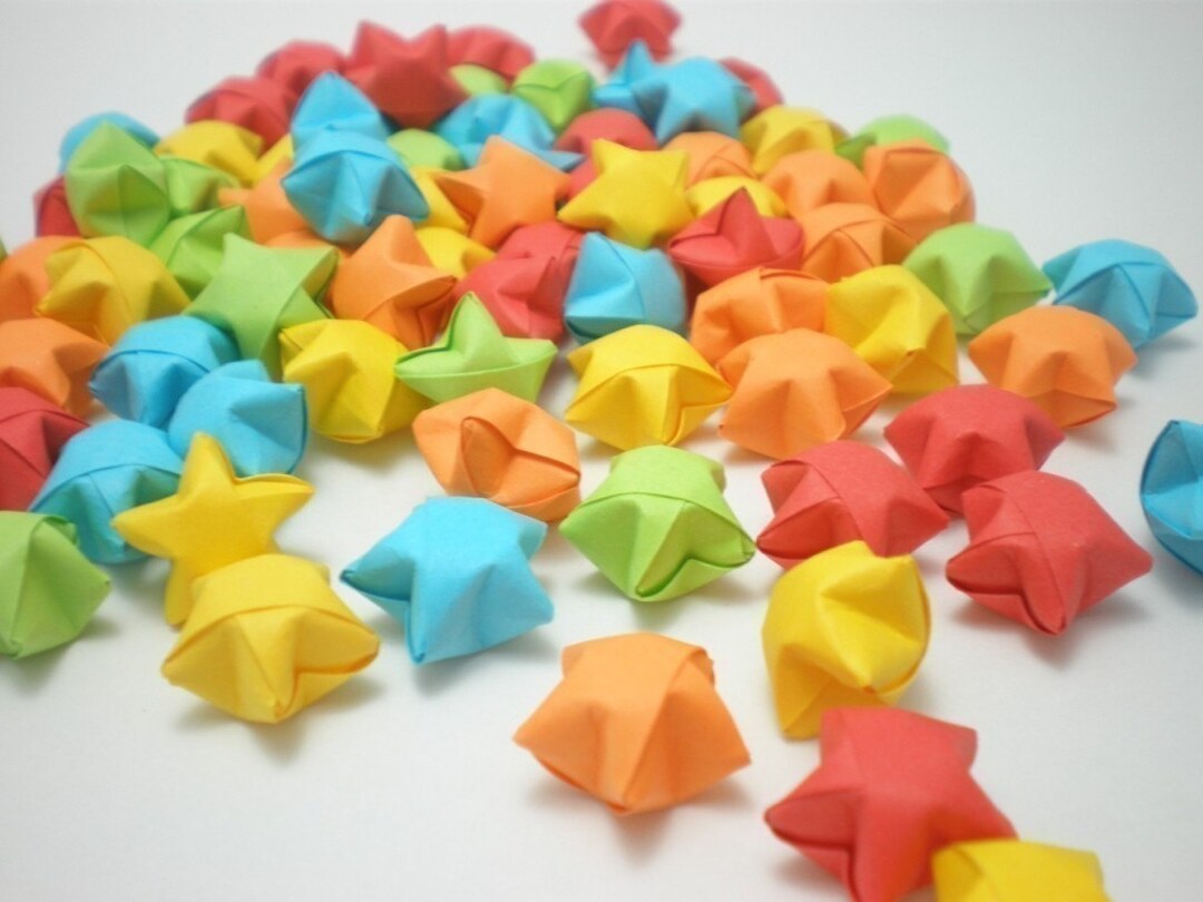100 Rainbow Shower Origami Lucky Stars - Etsy