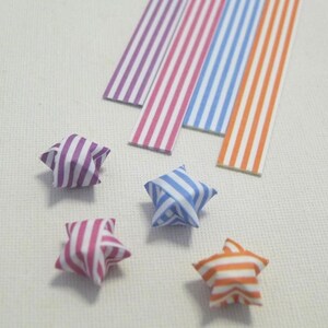 Little Sailor Stripes - Origami Lucky Star Folding Paper (Complete set of 4 colors)