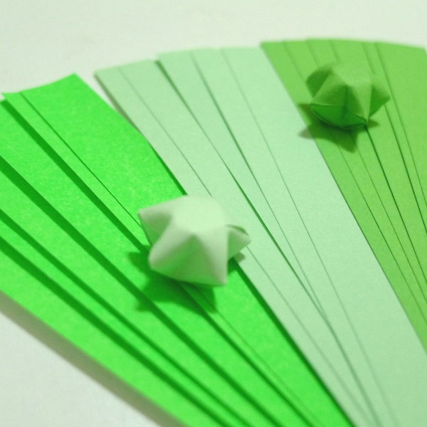 Summer Bliss - Dewy Green Origami Lucky Star Paper Strips - pack of 90 strips