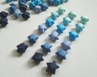 100 Sea Foam Blue Gradient Origami Lucky Stars  (Free Ship worldwide for order more than USD35)
