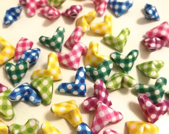 60 Sweet Candy Rainbow Polka Dot Origami Lucky Hearts  (Free Ship worldwide for order more than USD35)