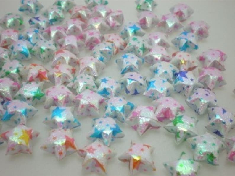 100 Starry Starry Night Pearlescent Origami Lucky Stars image 2