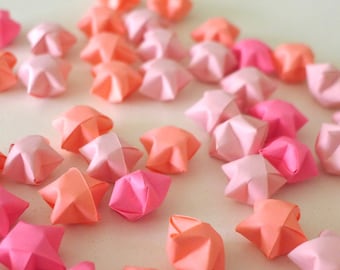 100 rosa Origami Glückssterne - Frühlingsblüten - auch auf Bestellung möglich