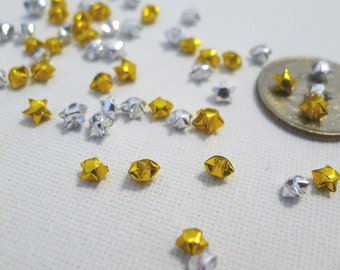 50 ULTRA mini - Gold and Silver Origami Lucky Stars  (Free Ship worldwide for order more than USD35)