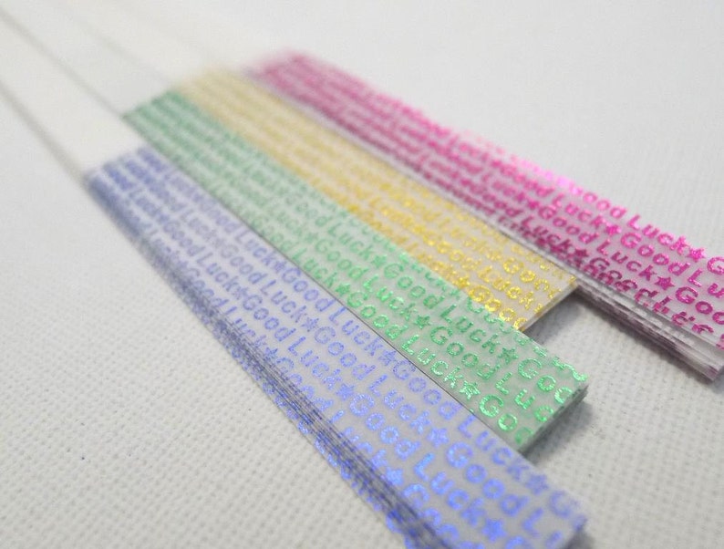 80-100 strips Metallic Jewel Tone Embossed Complete set of 4 Miss You /& Good Luck Vellum Origami Lucky Star Folding Paper