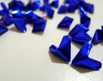 50 Frozen Love - Sapphire Blue Origami Lucky Hearts - custom order available
