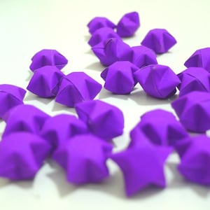 70 Bright Purple Flourescent Origami Lucky Stars - custom order available