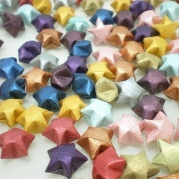 100 Matte Shimmer Precious Metal series Origami Lucky Star (Last lots)