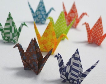 4 pairs of Matching Designs Washi Japanese Origami Paper Cranes (Total 8)