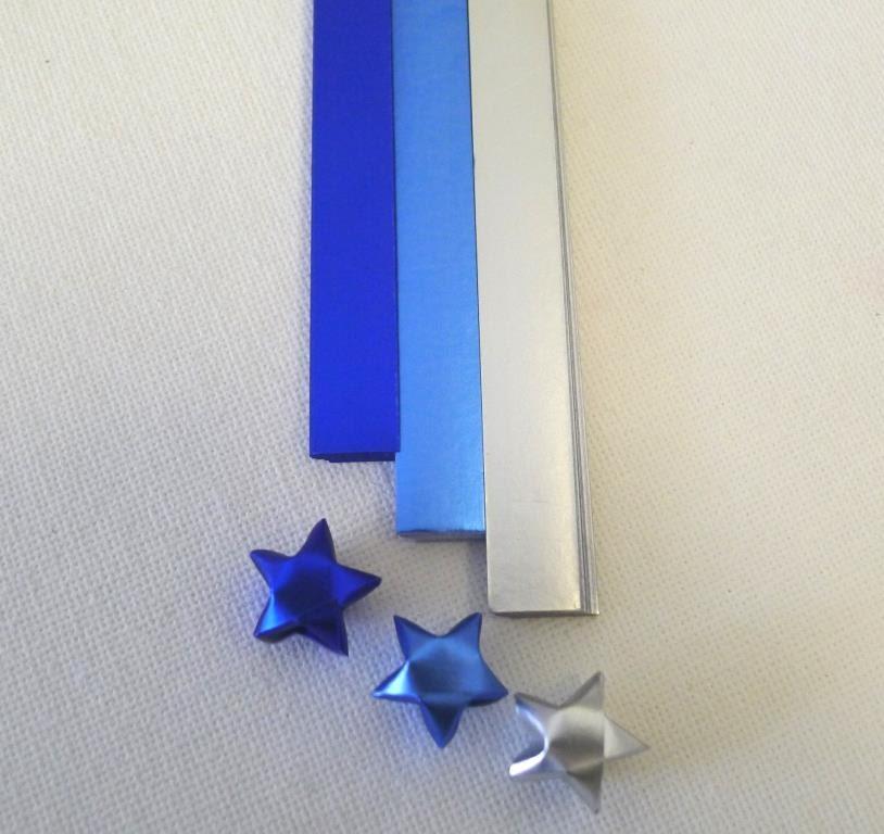 Frozen Blue and Silver Cool Shine Origami Lucky Star Paper Strips 3 Colors  90 Strips free Ship Worldwide for Order More Than USD35 