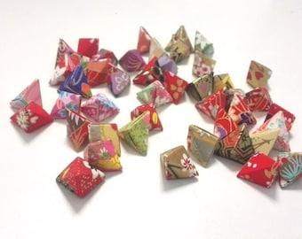 50 Beautiful Washi Chiyogami Korean Origami Lucky Stars a.k.a. Origami Crane Eggs  (Free Ship worldwide for order more than USD35)