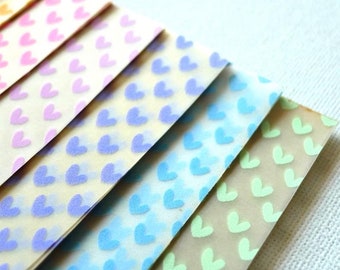 Sweet Hearts - Glow in the Dark Vellum Origami Crane Paper packs - 7 colors 35 sheets (USD35 Free Ship Worldwide*)