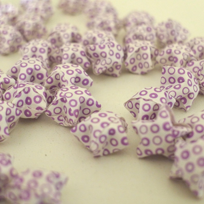 100 Dreamy Purple Polka Dots Origami Lucky Stars custom order available image 2