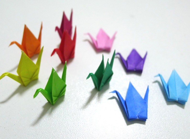 20 10 pairs Miniature Traditional Japanese Origami Paper Cranes image 3