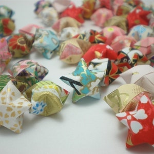 50 Washi Chiyogami Origami Lucky Stars made with Yuzen Paper Free Ship worldwide for order more than USD35 image 2