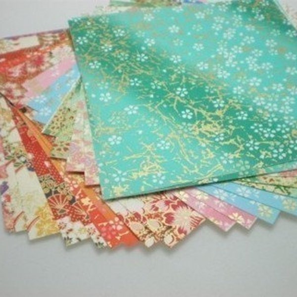 Washi Chiyogami Paper Pack for Traditional Japanese Origami Paper Project- 20 sheets