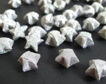 80 Silver Shimmer Magical Fairy Dust Origami Lucky Stars  (Free Ship worldwide for order more than USD35)