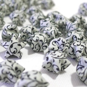 100 Classic Damask design Rustic Grey Origami Lucky Stars custom order available image 1