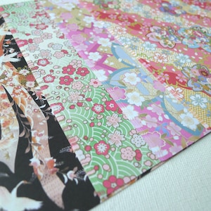 Sakura Collection - Traditional Cherry Blossom prints -  Double-sided Chiyogami Paper Pack for Japanese Origami 20 sheets