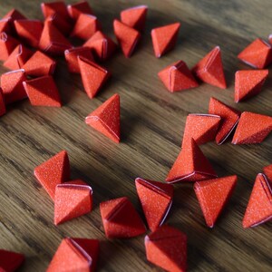 50 Passionate Red - Magical Fairy Dust Korean Origami Lucky Stars a.k.a. Origami Crane Eggs  (Free Ship worldwide for order more than USD35)