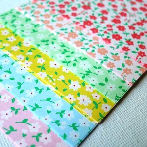 Zierliche Frühlingsblüten - doppelseitige Mini-Papier-Pack für japanische Origami 30 Blatt (Freies Schiff weltweit für mehr als USD35)