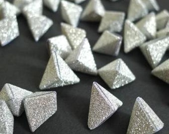 50 Silver Shimmer - Magical Fairy Dust Korean Origami Lucky Stars a.k.a. Origami Crane Eggs  (Free Ship worldwide for order more than USD35)