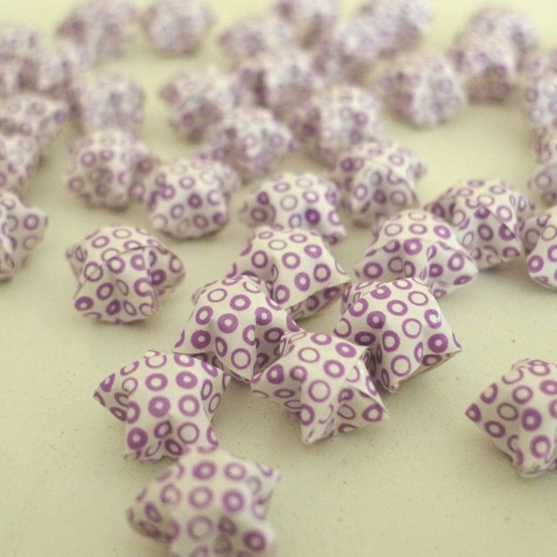 100 Dreamy Purple Polka Dots Origami Lucky Stars custom order available image 1